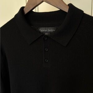Christian Lacroix Black Men's Shirt. 100% Merino Wool